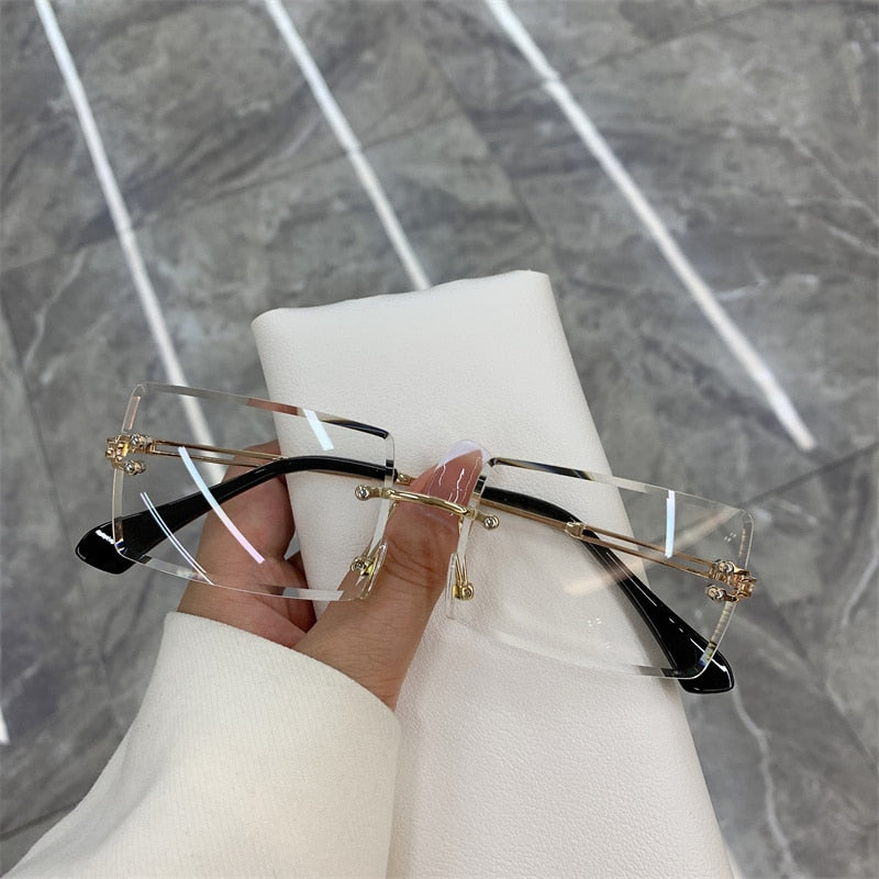 Rimless Tinted Square-Frame Sunglasses